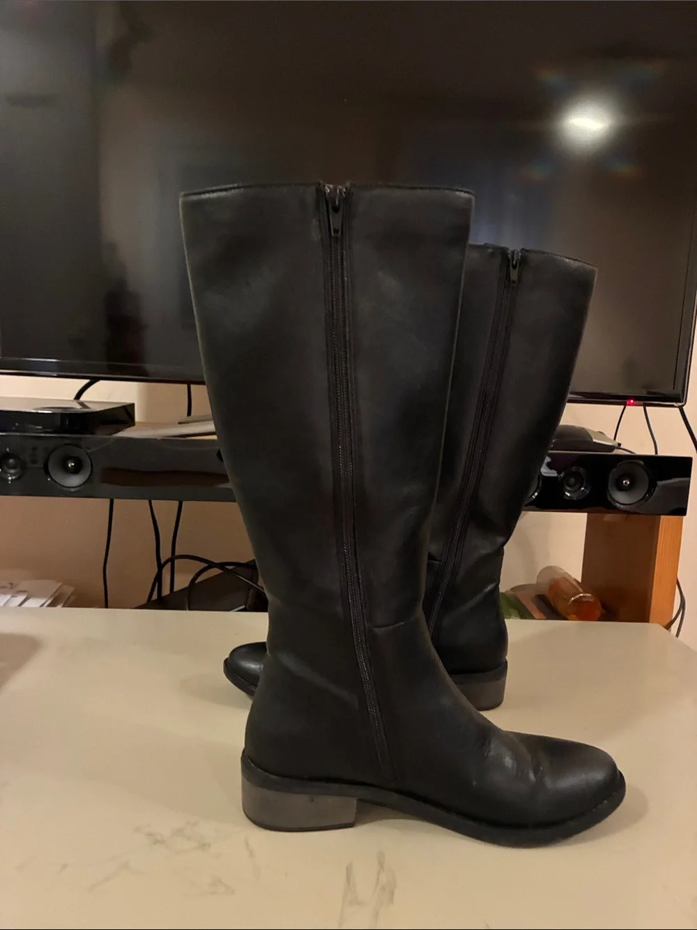Women's Black Tall Side Zip Riding Boots